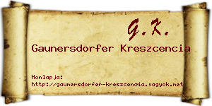 Gaunersdorfer Kreszcencia névjegykártya